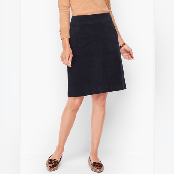 Talbots Skirt Blue Corduroy A-Line - Picture 2 of 6